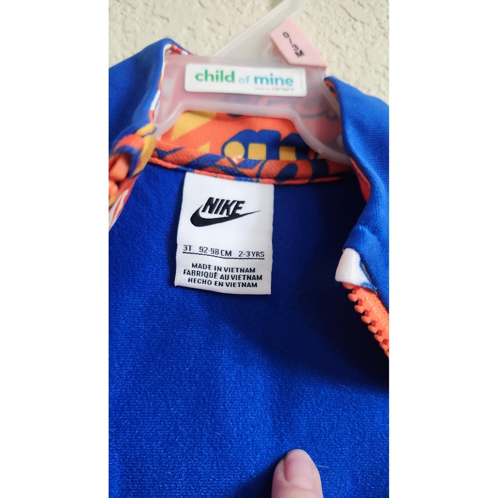 Nike Kids Royal Blue Just Do It Graphic Print Full Zip Track Jacket 3T Boys - Picture 11 of 13